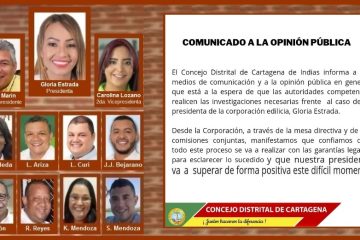 Declaración del Concejo de Cartagena sobre detención a su presidenta produce reacciones de tirios y troyanos