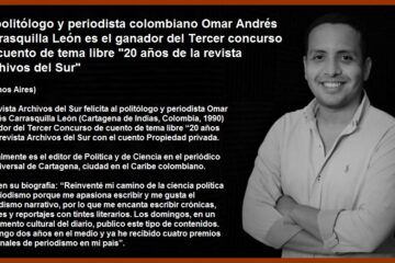 El periodista y politólogo cartagenero Omar Carrasquilla León, ganador de un concurso de cuento en Argentina